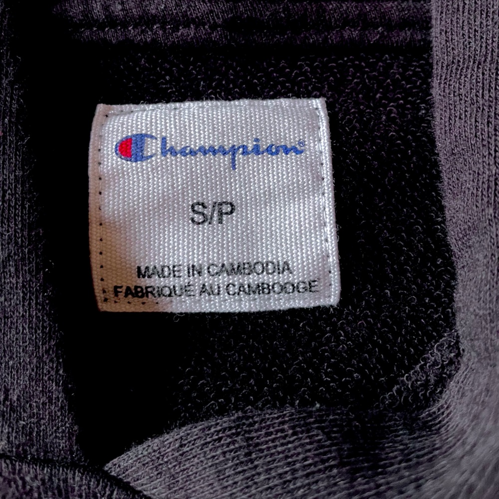 Champion Embroidered Logo Hoodie Sweatshirt, Kangaroo Pocket, French Terry - Picture 7 of 8